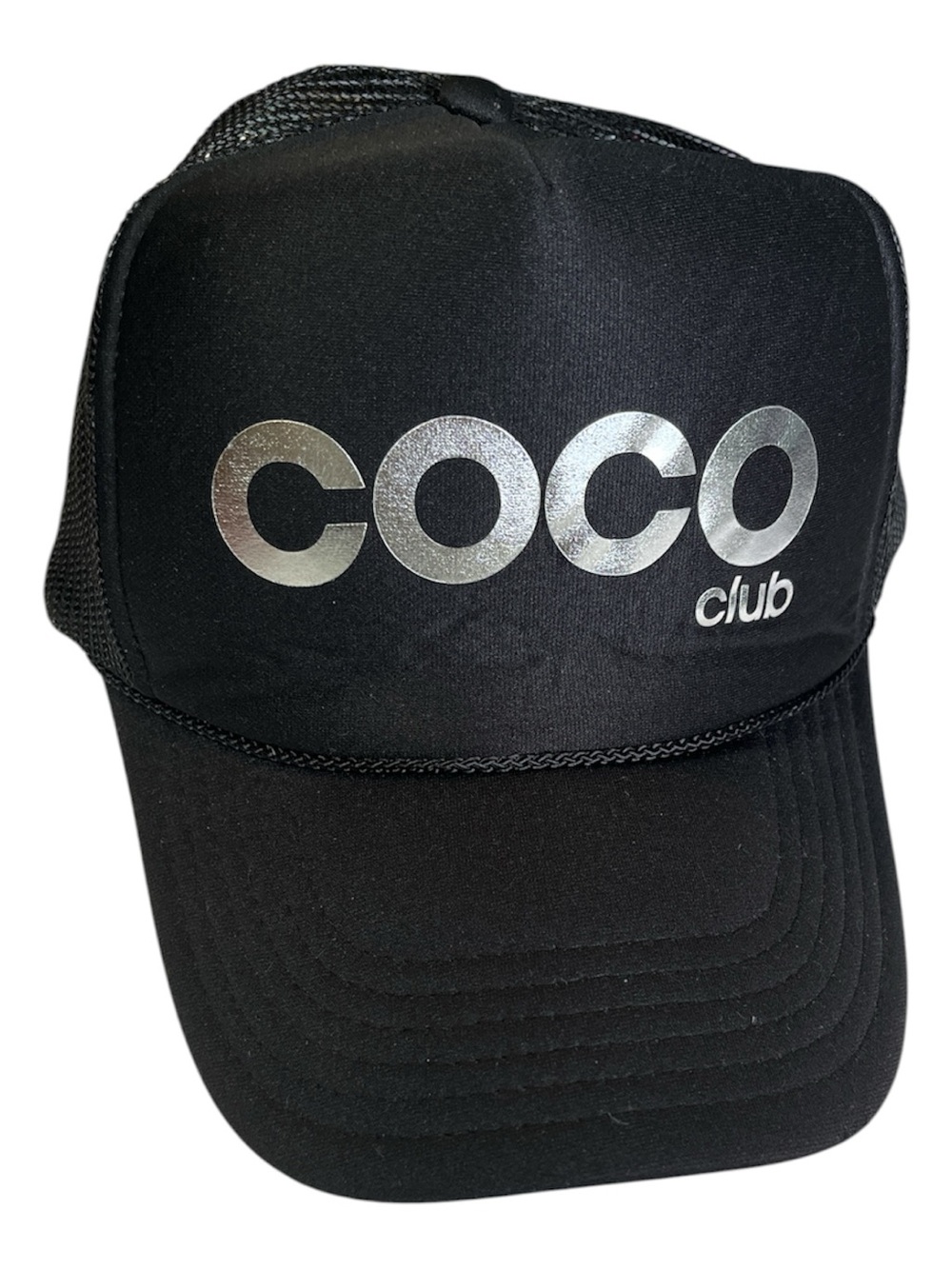 OTTO Black Trucker Hat with Silver COCO Club Logo
